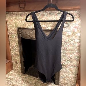 Prana Black Ribbed One-Piece